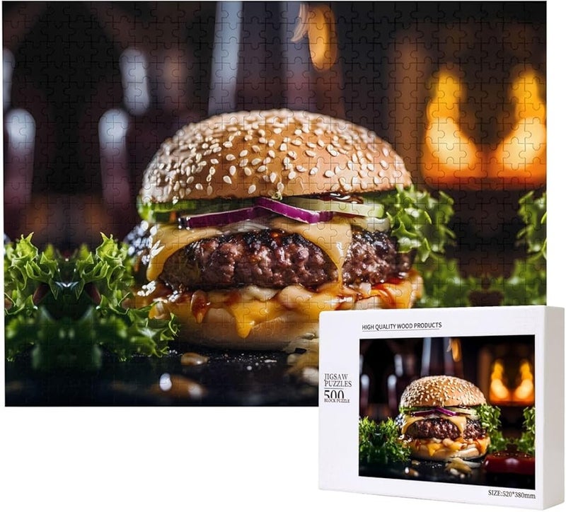 لغز بانوراما 500 قطعة من Phayah Big Burger للكبار ديكور المنزل هدية حفلة عيد الميلاد - Image 1